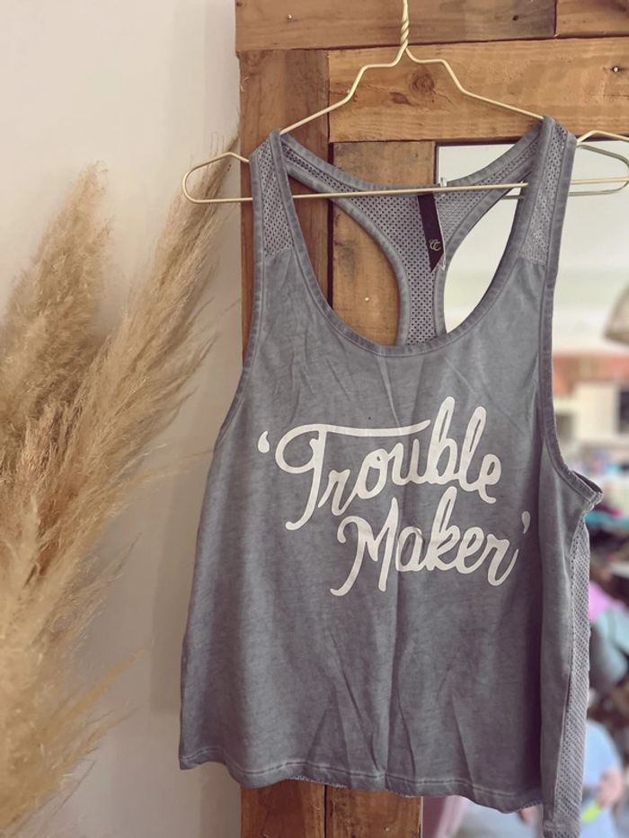 Débardeur femme loose gris cool cat