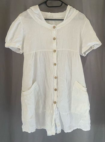 Robe/tunique à capuche »Micky »blanche 