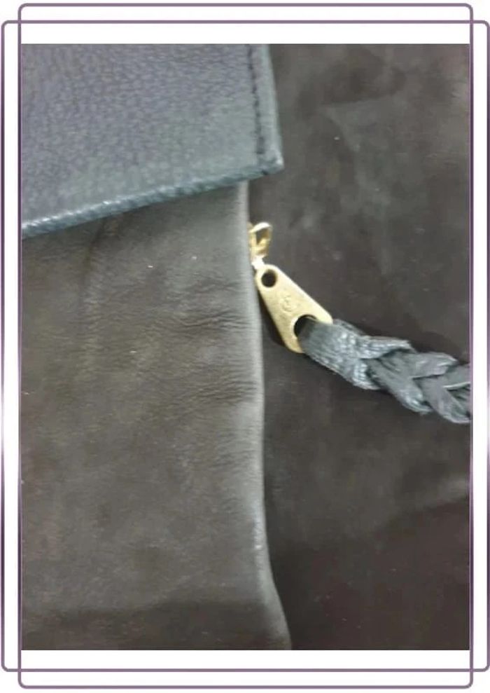 Sac porté épaule Fabienne Chapot, bon état mais le cuir est un peu décoloré, 35x27cm - photo numéro 3