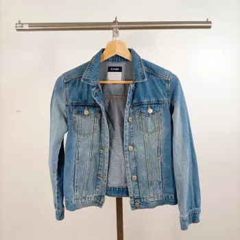Veste en jean bleu clair KIABI enfant 12 ans coupe droite denim classique A1483
