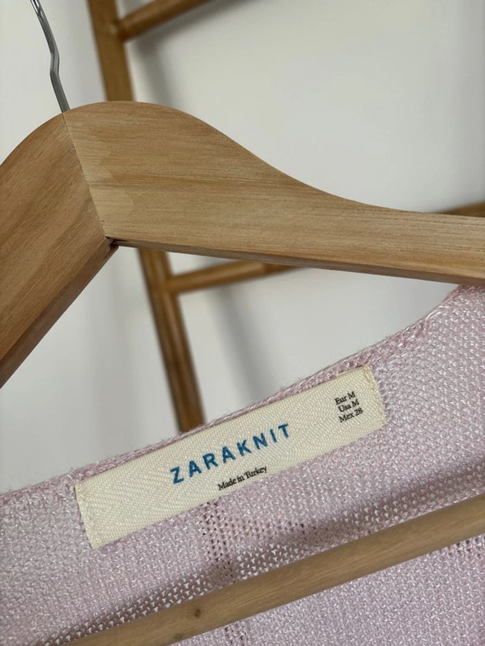 t-shirt rose pale zara knit taille M - photo numéro 5