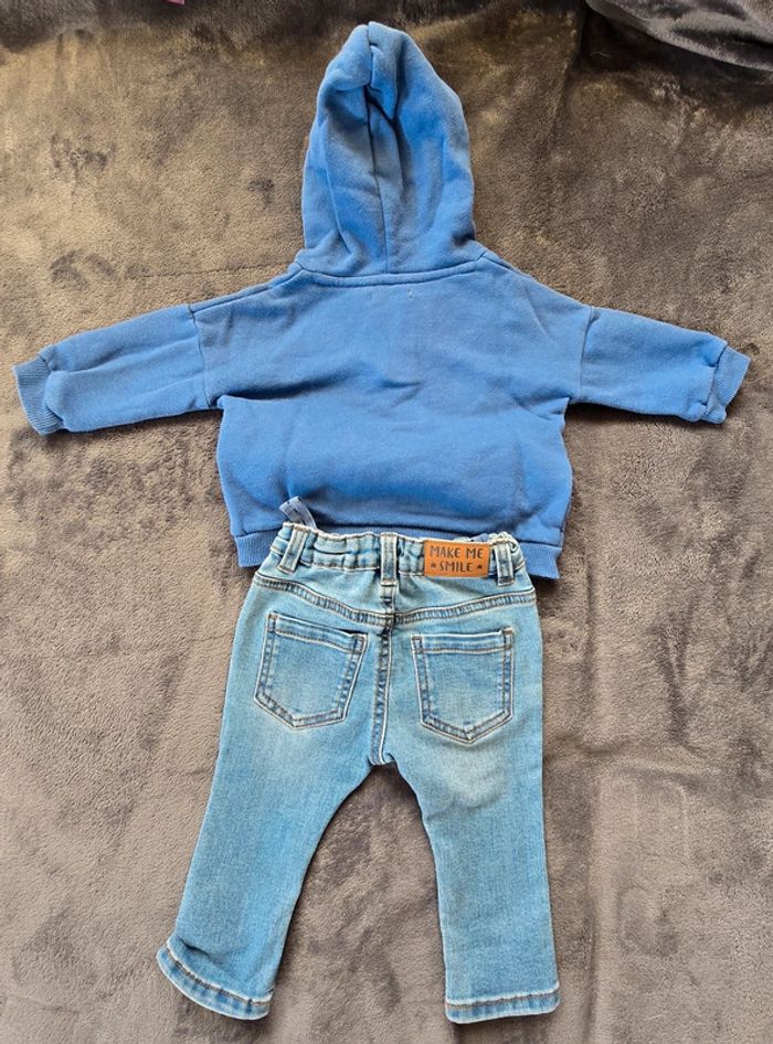 Ensemble jean et sweat à capuche 6 mois - photo numéro 2