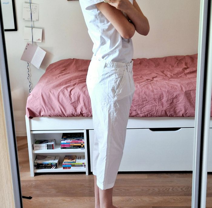 Pantalon court/ pantacourt blanc Esprit femme M 38 - photo numéro 3