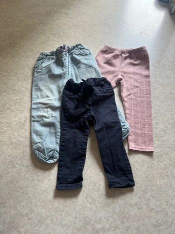 Lot de 3 pantalons filles 2 ans
