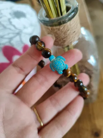 Bracelet œil de tigre et tortue neuf