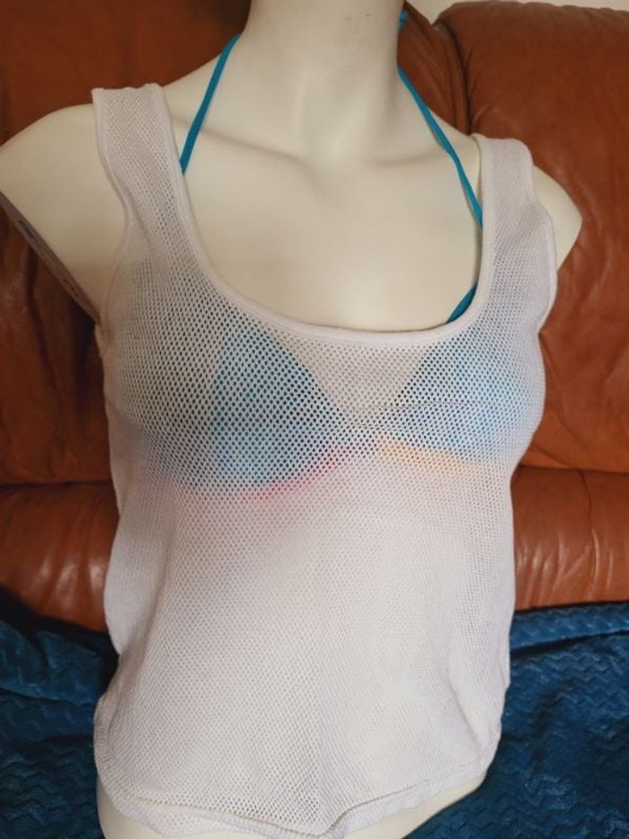 Debardeur blanc maille t 38