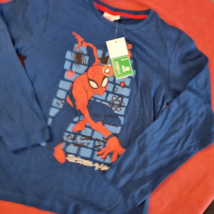 tee-shirt manches longues SPIDERMAN taille 8 ans 🎁 neuf 🎁