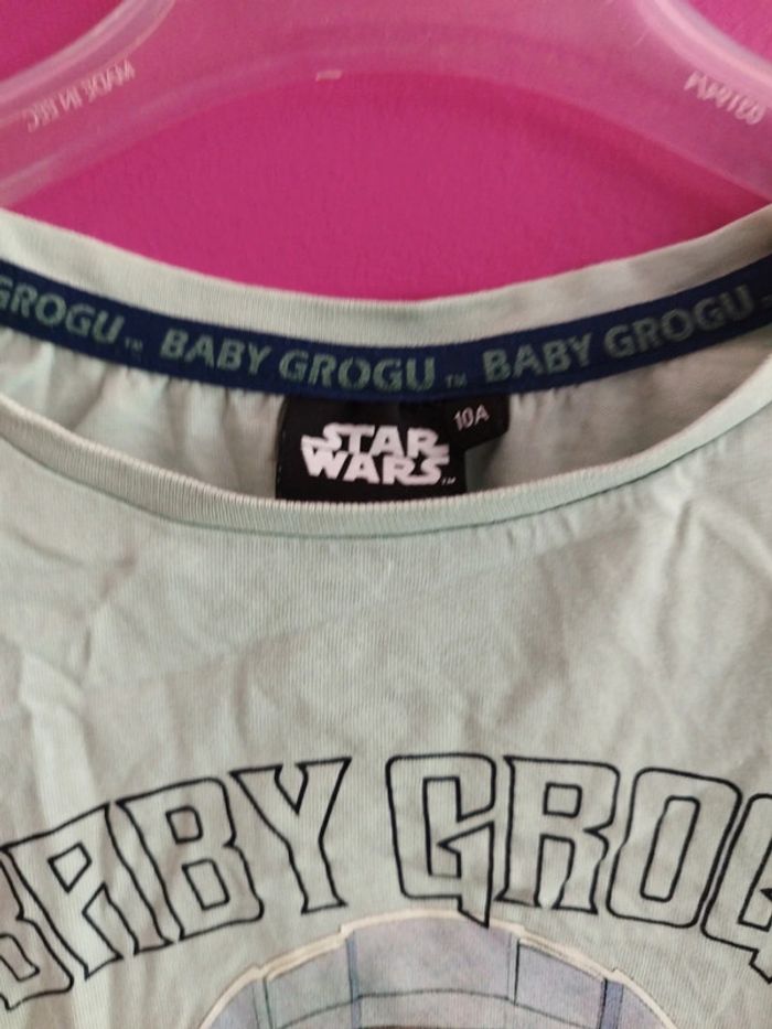 Tee-shirt court fille grogu star wars taille 10 ans b7 - photo numéro 3