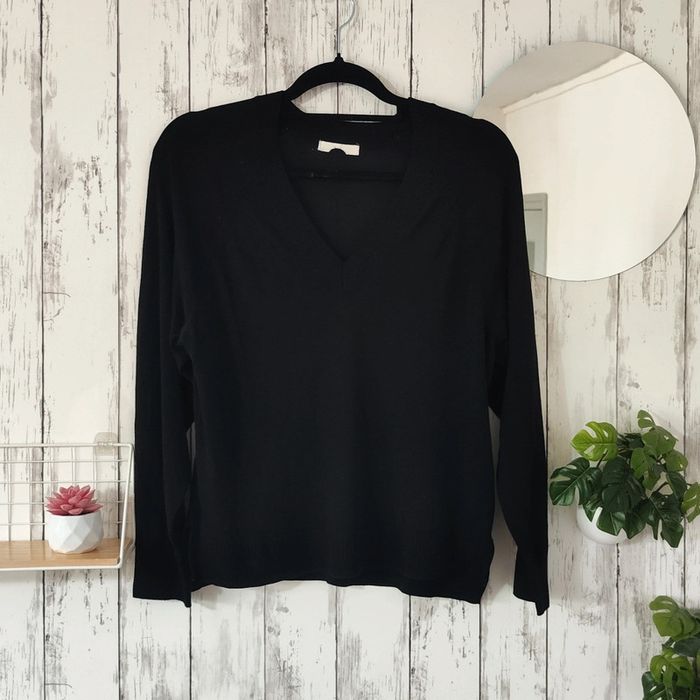 Pull noir col v femme S Beebs by Kiabi