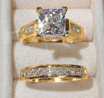 Ensemble bague et alliance fantaisie