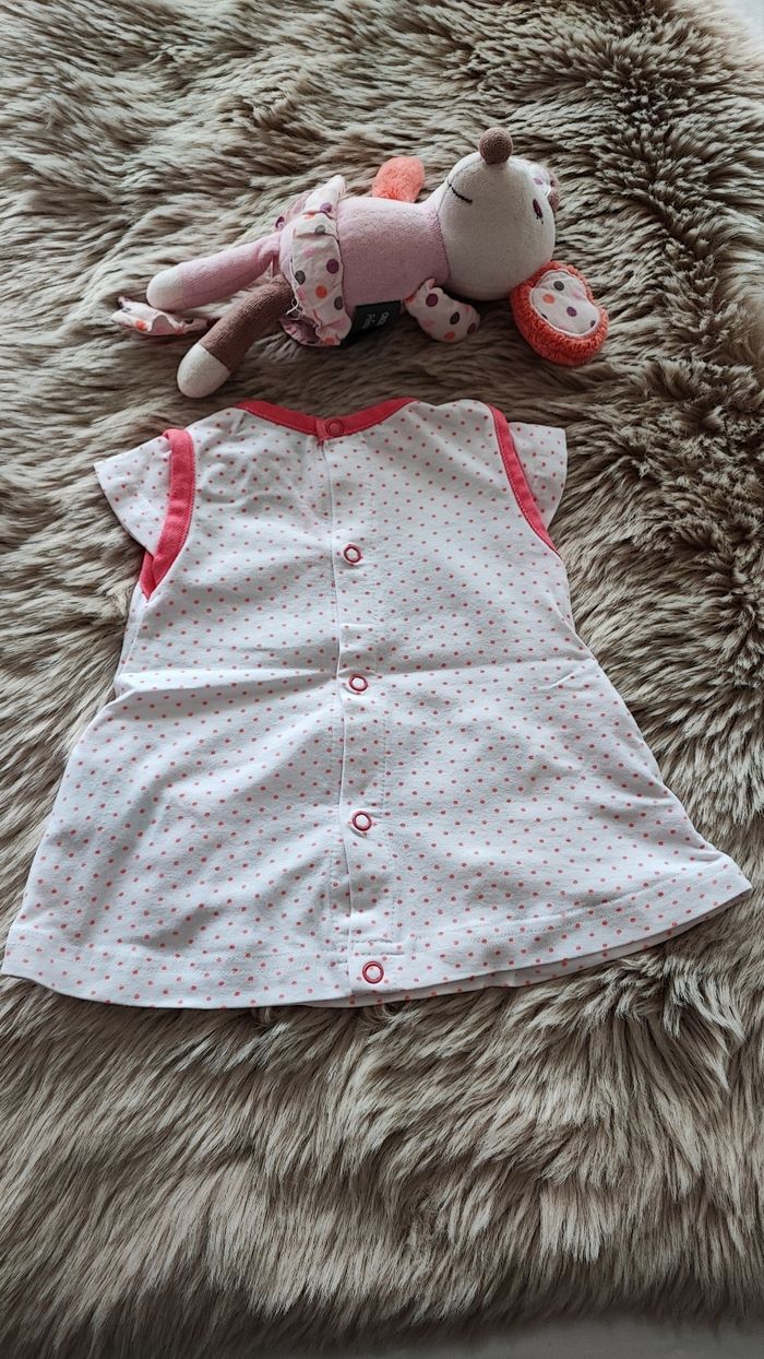 Robe blanche pois rose prémaman 1 mois - photo numéro 2