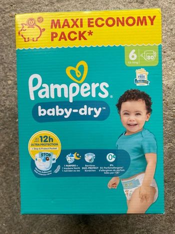 Couches pampers taille 6 babydry