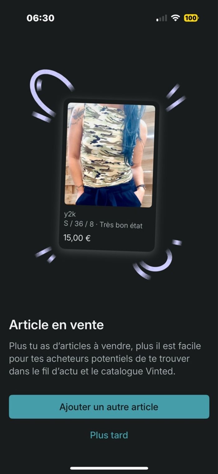 Top débardeur imprimé militaire Y2K - photo numéro 8