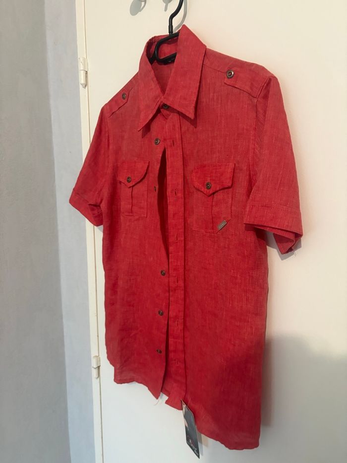Chemise lin rouge - photo numéro 3