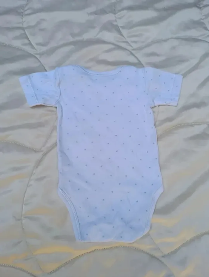 Body manches courtes blanc et bleu Tex 3 mois 60 cm - photo numéro 3