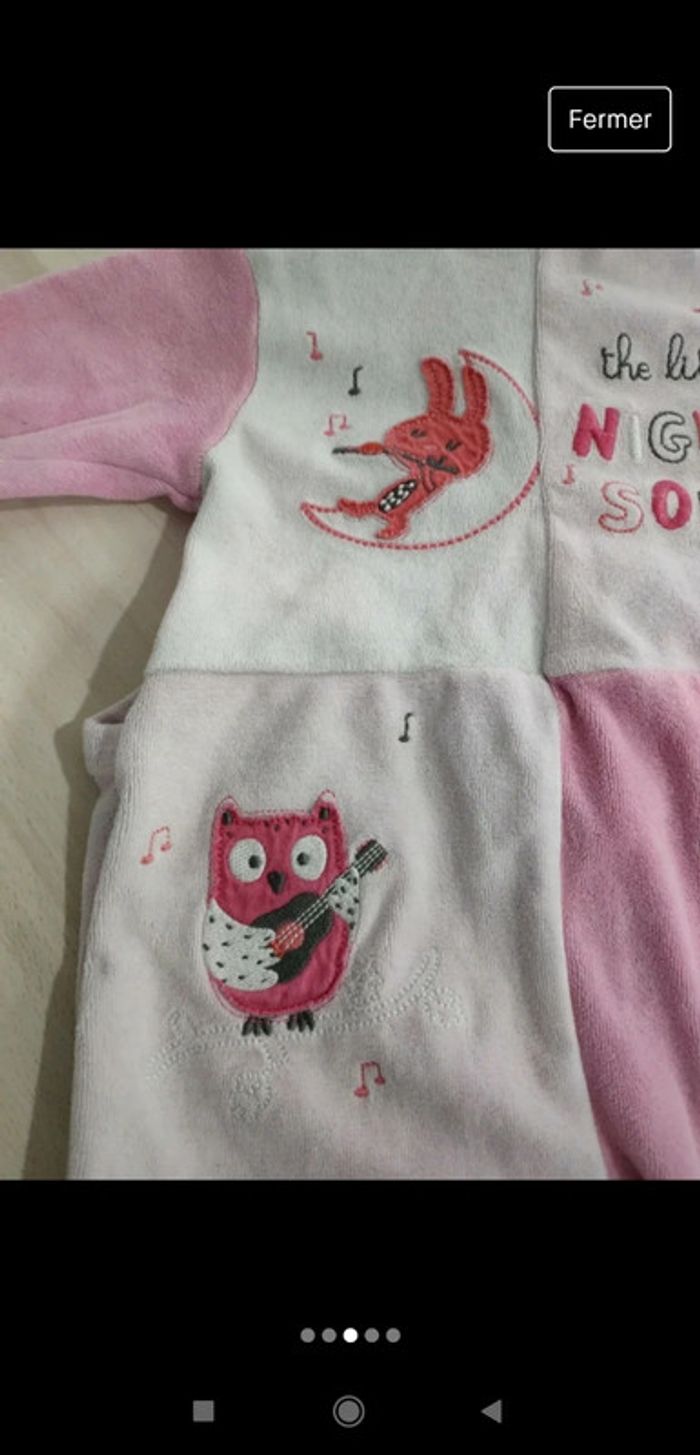 Pyjama fille rose Little nights song 9 mois - photo numéro 3