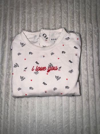 Pyjama coton - fleuries et beige - fille - Kiabi - 6 mois - excellent état