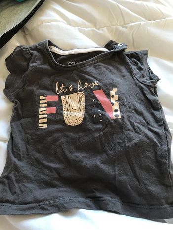 T shirt gris fun bébé fille