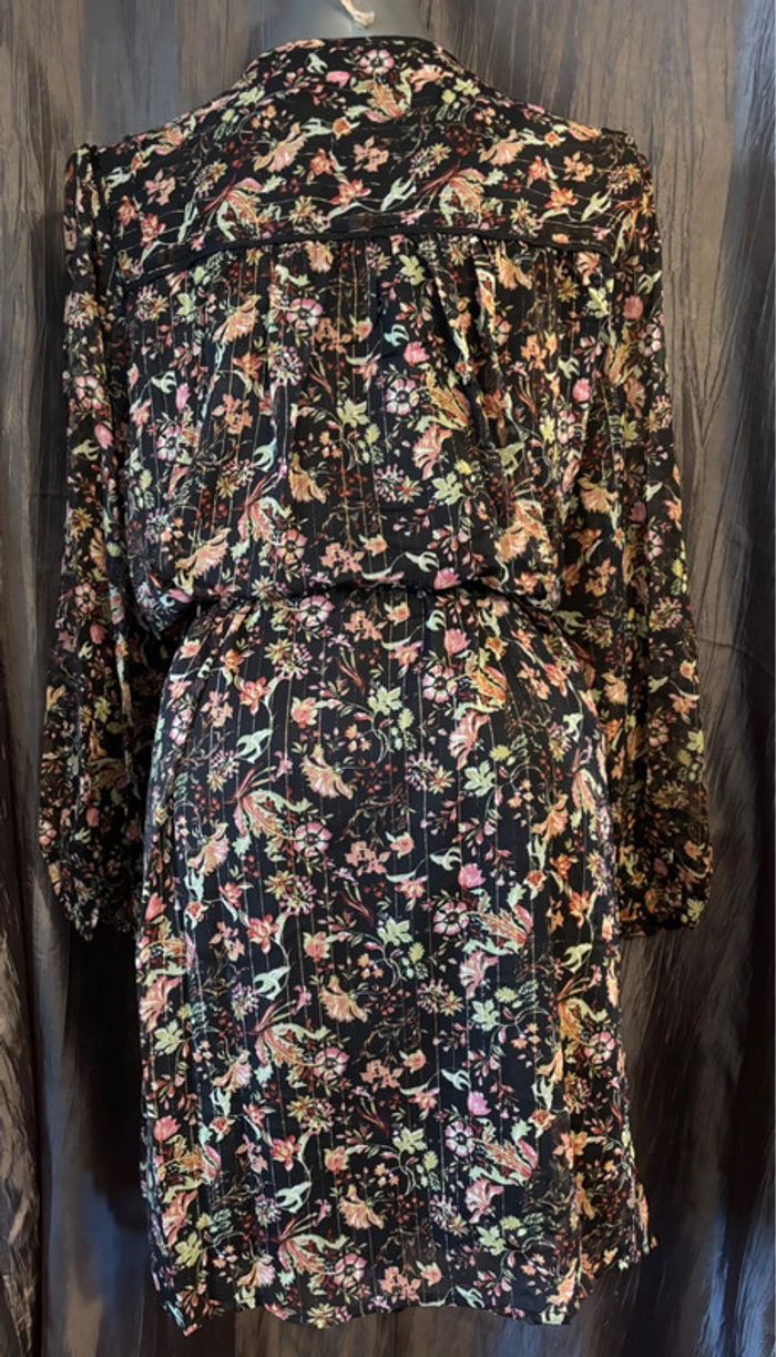 Superbe robe en mousseline doublée noire imprimé floral 54 - photo numéro 6