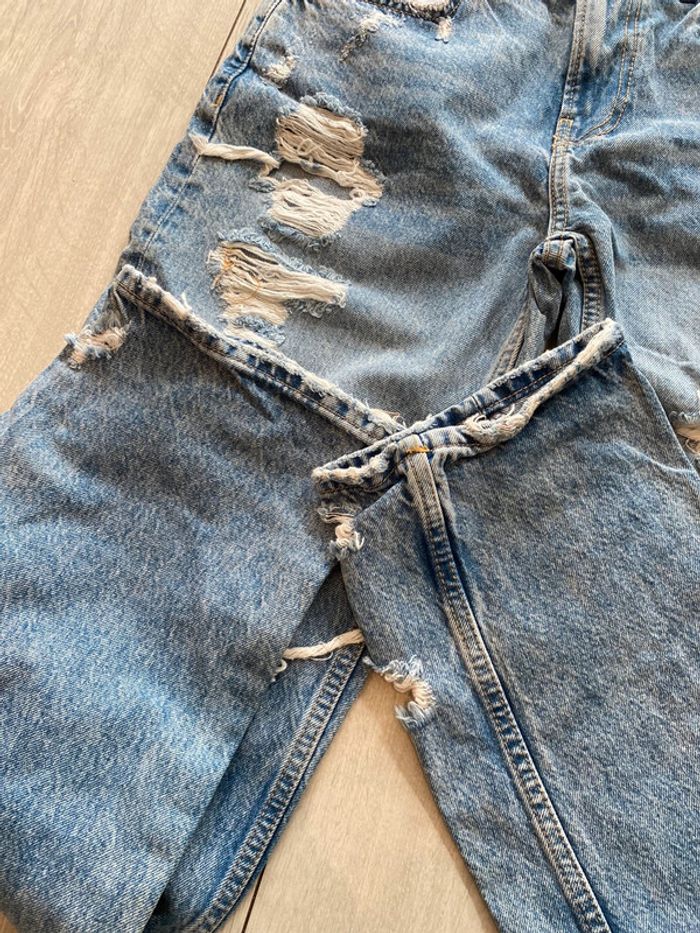 Pantalon jean Bershka taille XS / 34 troue et large / boyfriend - photo numéro 7