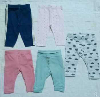 Lot 5 leggings 3 mois coton Zara Tex bio
