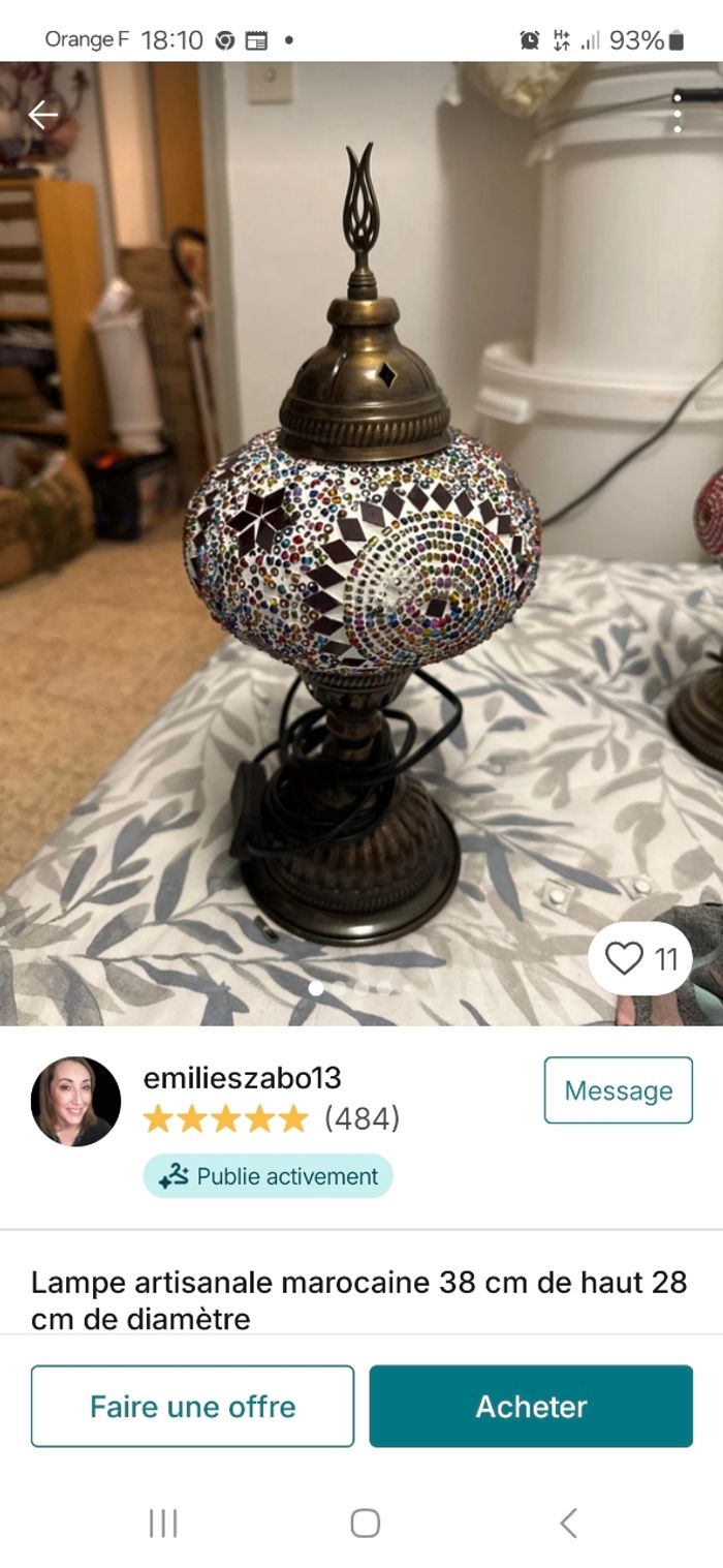 Lampe marocaine artisanale - photo numéro 5