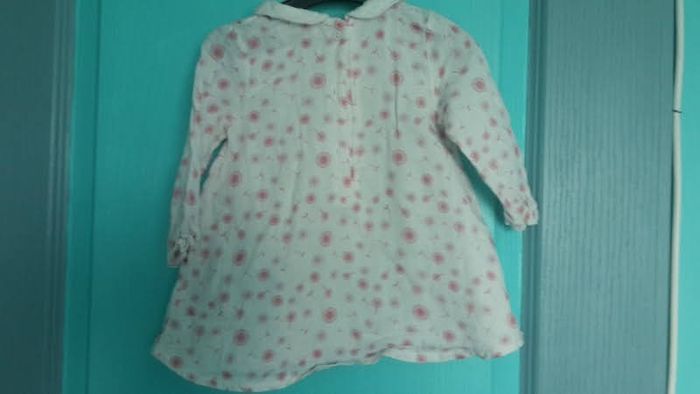 Robe évasée blanche et rose neuve - photo numéro 6