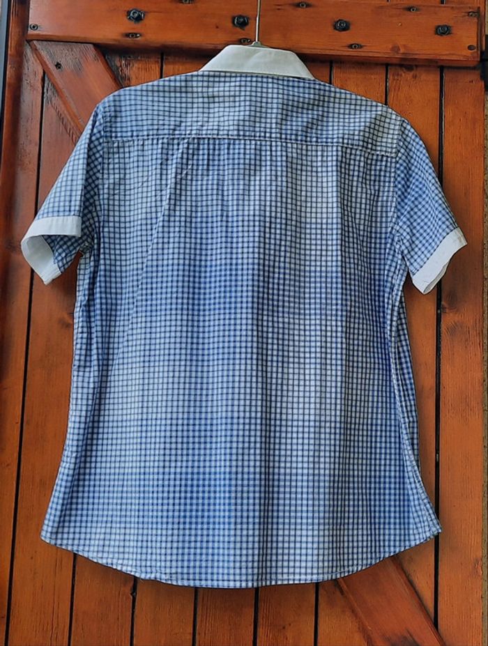 Chemise femme carreaux bleus et blancs, Ozoa, taille 40 - photo numéro 2