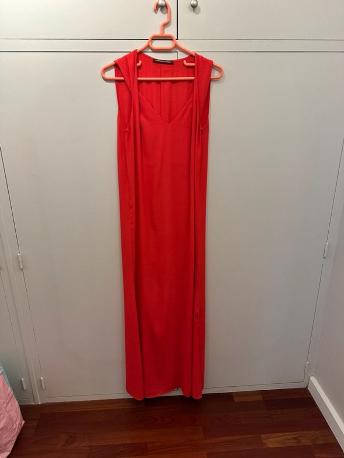 Robe longue rose