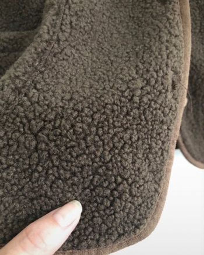 Veste sans manches moumoute  couleur marron - photo numéro 4