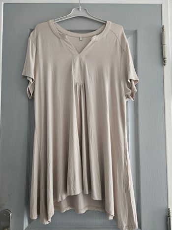 Mini robe tunique coupe évasée femme - Taille 6 (46 / XXXL) - Ecru