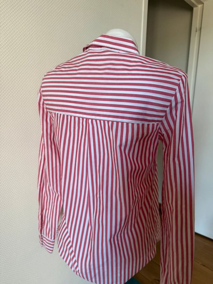 Chemise rose à rayures en très bon état taille 36 springfield - photo numéro 4