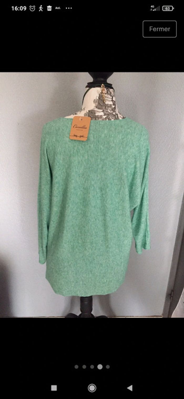 Pull vert T 44/46 neuf - photo numéro 3