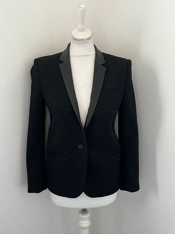 Veste blazer noire et cuir The Kooples S