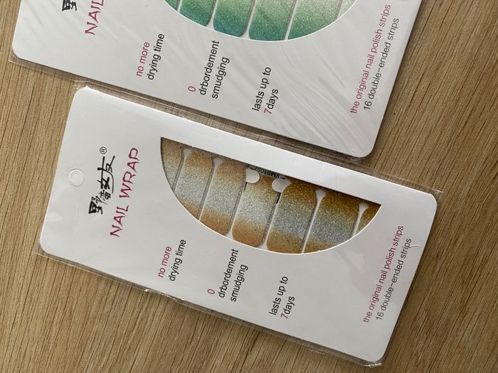 3 Lots Stickers pour ongles neuf bleu, argent, vert, or - photo numéro 2