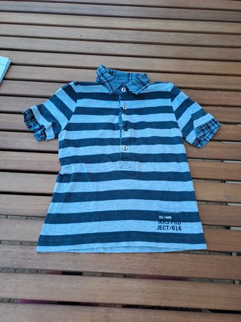 Polo rayures grises taille 4 ans