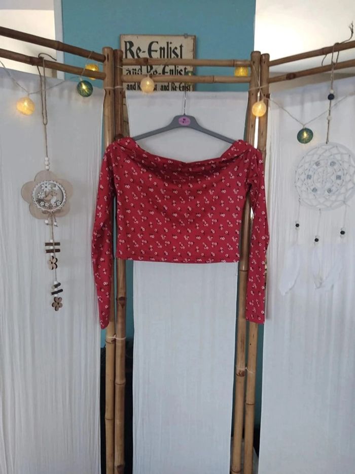 Croc top ardene manche longue rouge taille l - photo numéro 2