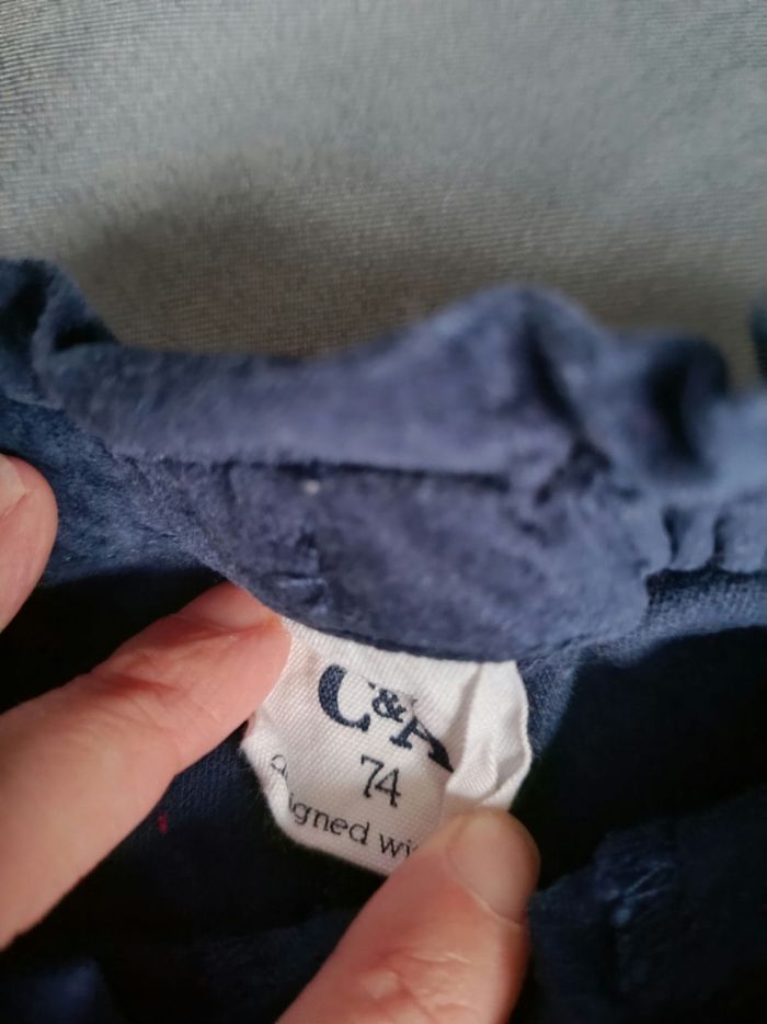 Short bleu en velours 💕 Taille 9 mois - photo numéro 4