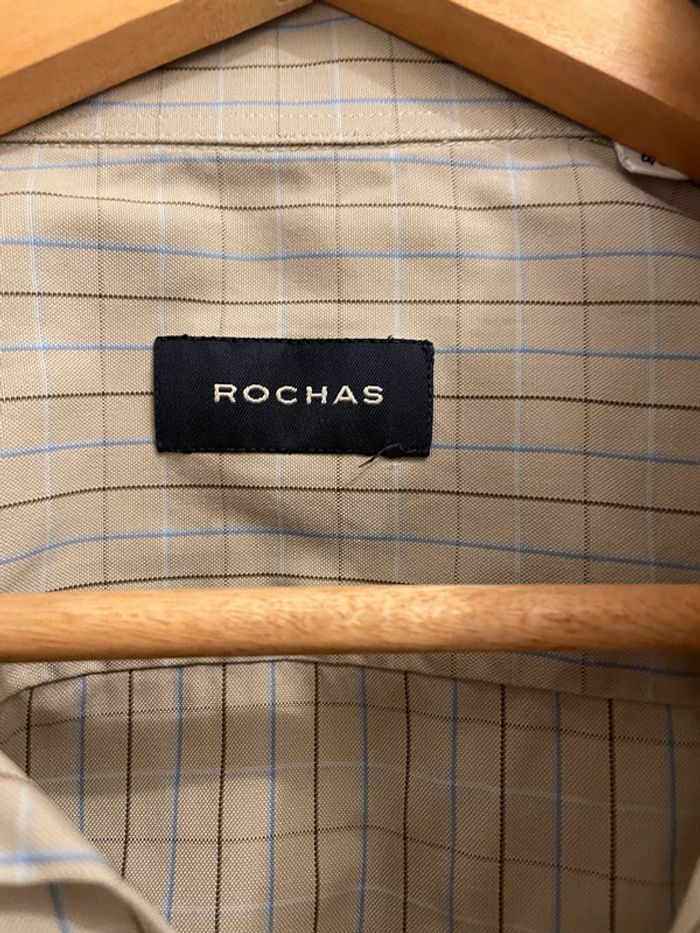 Chemise à rayures Vintage Beige Rochas Taille L - photo numéro 2