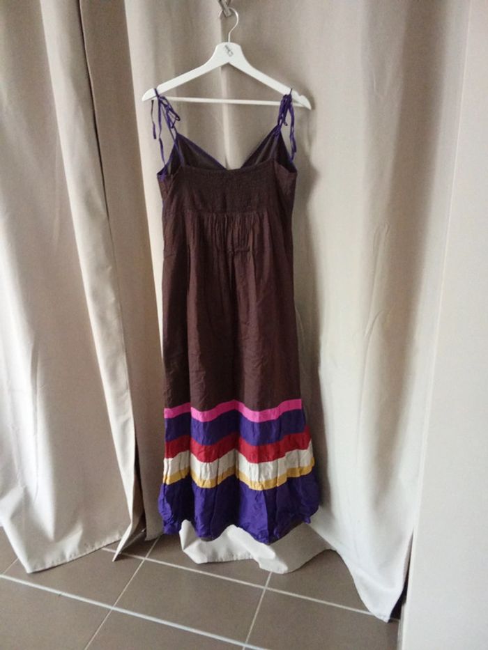 Robe longue marron et bariolé Etam taille 40 - photo numéro 7