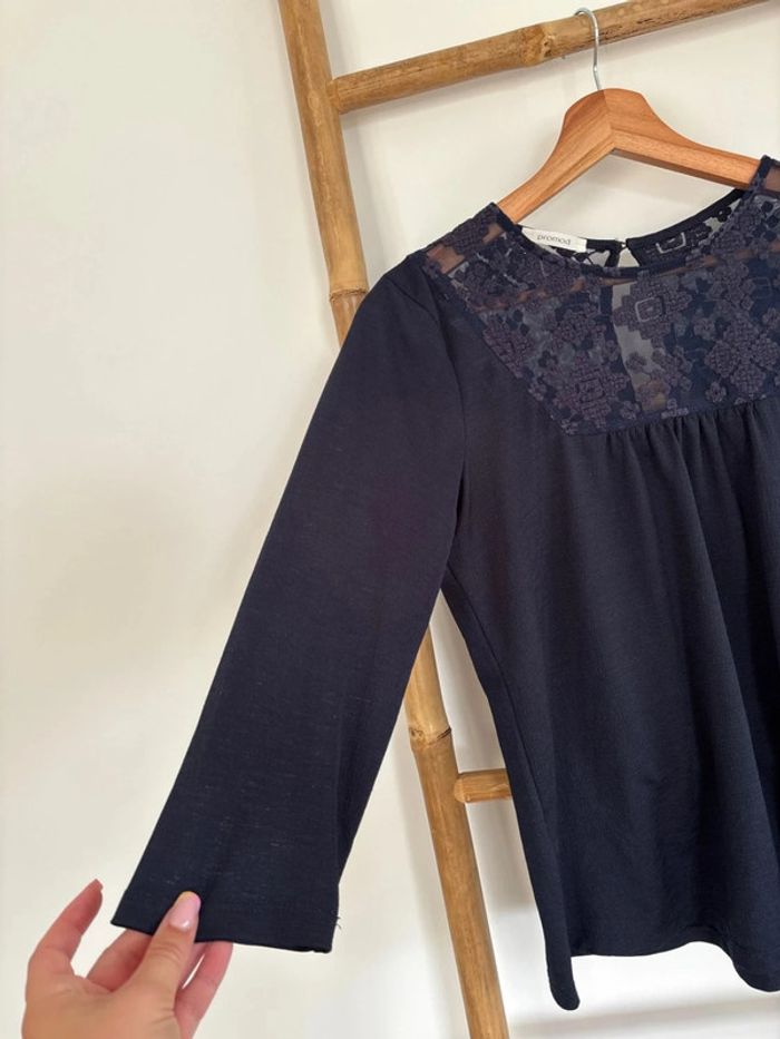 Blouse bleu marine manches 3/4 - photo numéro 4