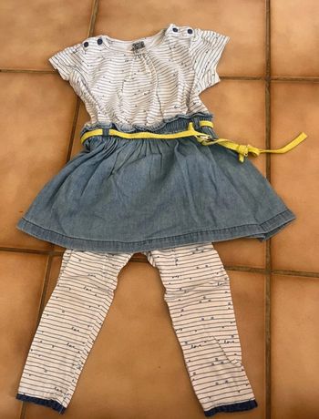 Tenue tape à l’œil 18 mois marinière cœur love