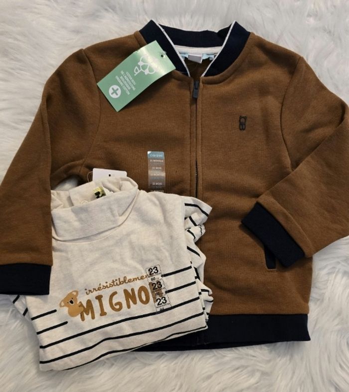 NEUFS (NON PORTÉS)🥰🤩🏷👍 sweat et sous pull 23 mois garçon🏷🥰🤩😍💙