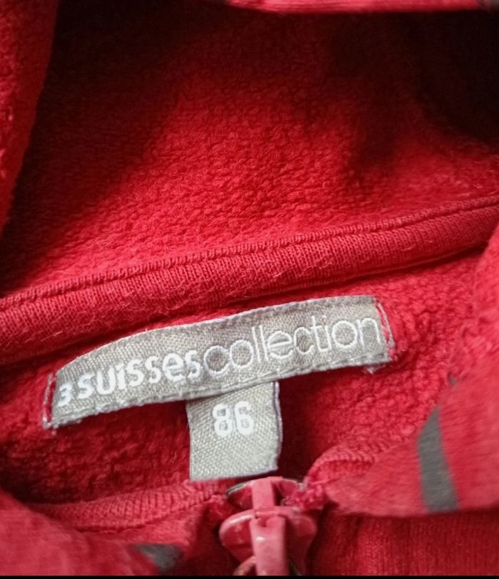 Sweat zippé rouge - photo numéro 5