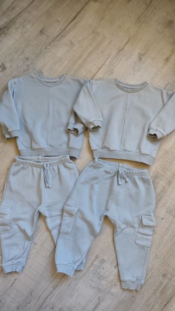 Ensemble jumeaux bleu ciel