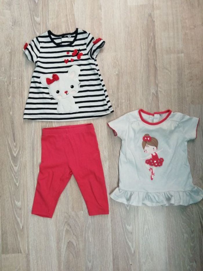 Ensemble 3 pièces fille 6 mois