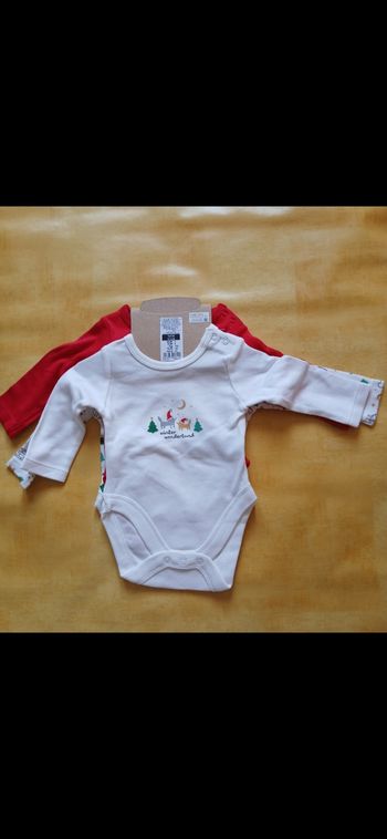 Lot de 3 bodies fille manches longues 3 mois