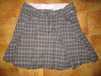 JUPE COURTE ÉCOSSAISE GRISE ET ROSE FILLE "H&M" - 16 ANS - n°01