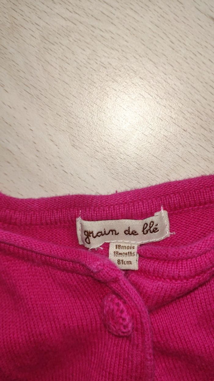 Gilet rose style boléro 18 mois Grain de blé - photo numéro 2