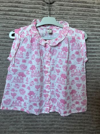 Blouse rose toile de Jouy - Bonton - 8 ans